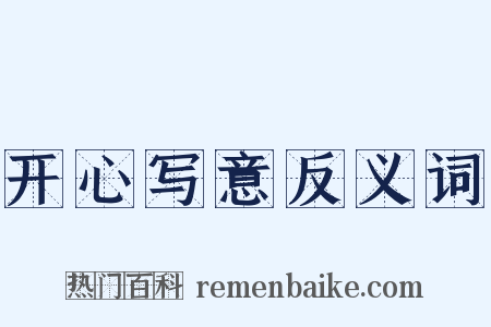 开心写意反义词是什么意思的图片